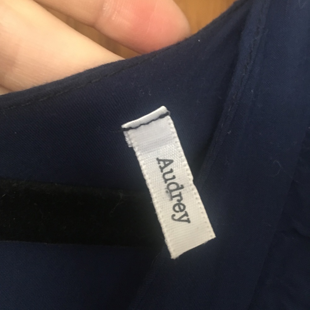 Audrey Classy Navy Ruffle Mini Dress - Picture 2 of 3